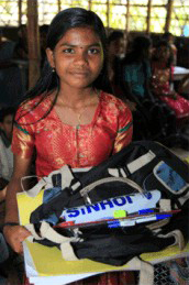 Receiving school gifts